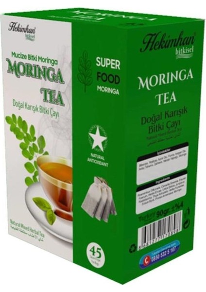 Moringa 45'li Süzen Poşet Çay Sallama Bitki Çay, Demleme Bitki Çayı