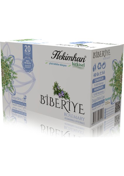 Biberiye 20'li Süzen Poşet Çay Sallama Bitki Çay, Demleme Bitki Çayı