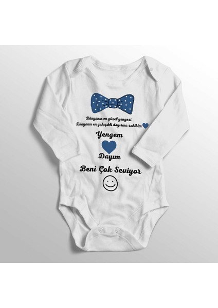 Dünyanın En Güzel Yengesi En Yakışıklı Dayısına Sahibim Baskılı Bebek Zıbını