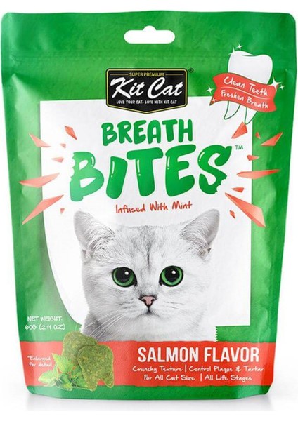 Kit Cat BreathBites Salmon Flavor Kedi Ödül Maması 60g