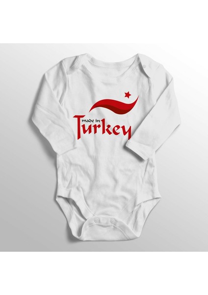 Unisex Bebek Beyaz Made In Turkey Yazılı