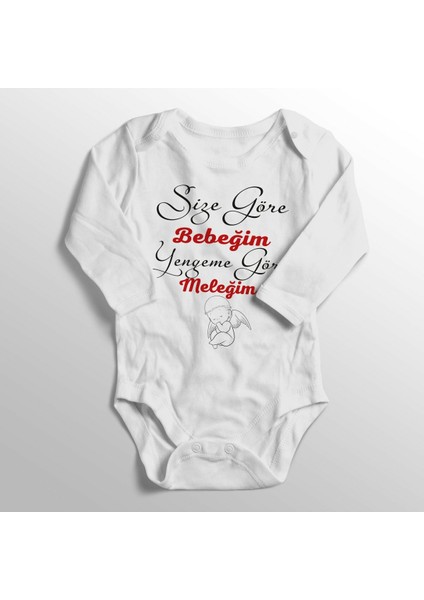 Unisex Bebek Beyaz Baskılı Bebek Zıbını