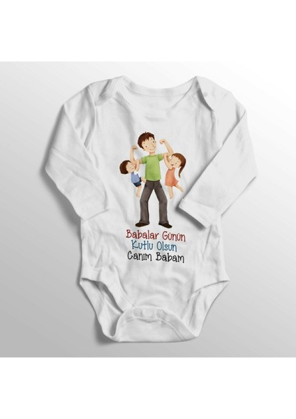 Unisex Bebek Beyaz Babalar Günün Kutlu Olsun Canım Babam Zıbın