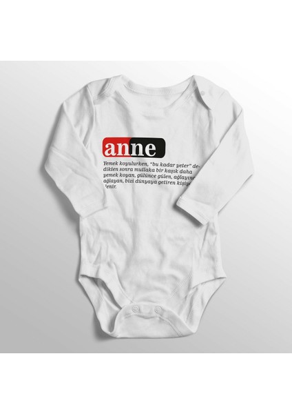 Anne Kelime Anlamı Baskılı Bebek Zıbını