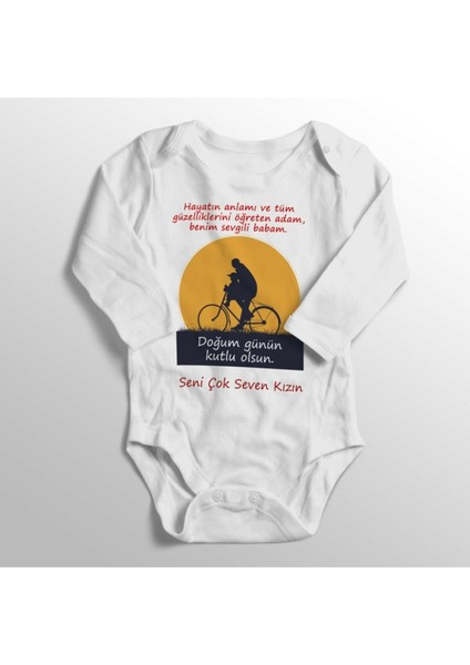 Bebek Beyaz Doğum Günü Seni Çok Seven Kızın Baskılı Zıbın