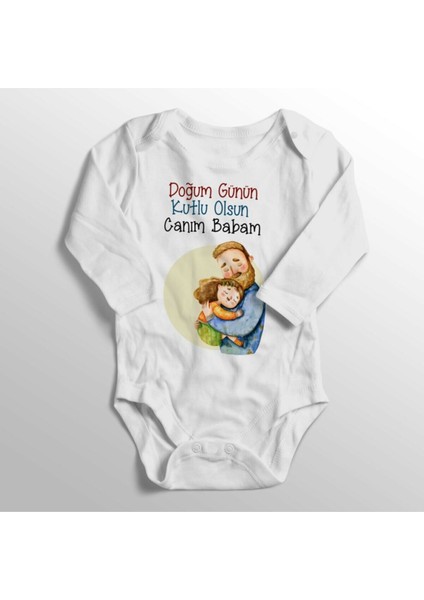 Kız Bebek Beyaz Doğum Günün Kutlu Olsun Baskılı Zıbın