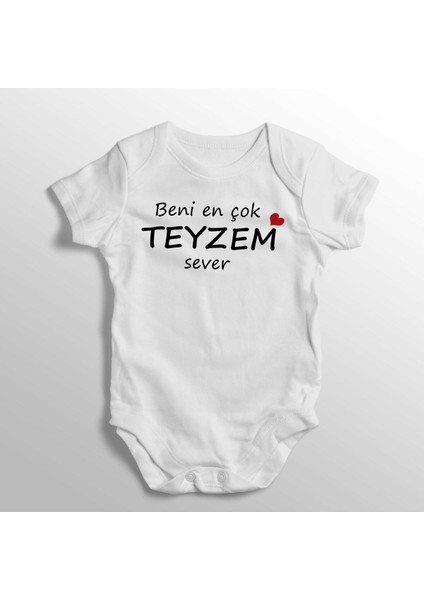 Beni En Çok Teyzem Sever Yazılı Baskılı Bebek Zıbını