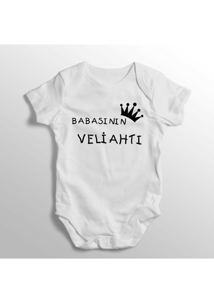 Babasının Veliahtı Yazılı Baskılı Bebek Zıbını