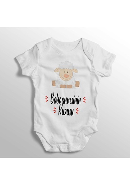 Babaannesinin Kuzusu Yazılı Baskılı Bebek Zıbını