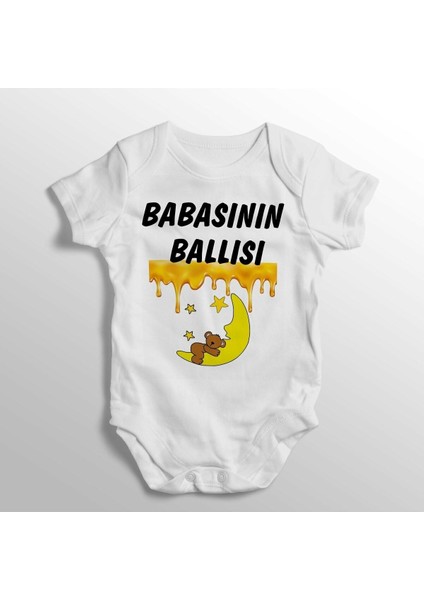 Babasının Ballısı Yazılı Baskılı Bebek Zıbını