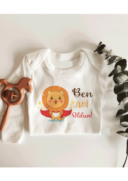 Ben Abi Oldum Uzun Kol Çıtçıtlı Organik Bebek Body