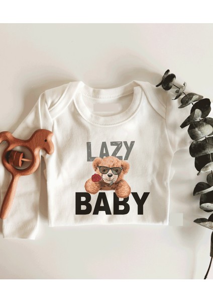 Lazy Baby Uzun Kol Çıtçıtlı Organik Bebek Body