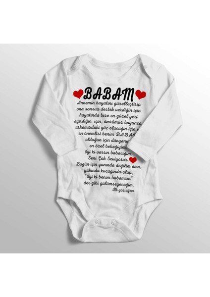 Unisex Bebek Beyaz Babam Iyi Ki Benim Babamsın Ilk Göz Ağrın Baskılı Zıbın