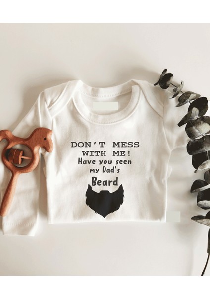 Dad's Beard Uzun Kol Çıtçıtlı Organik Bebek Body