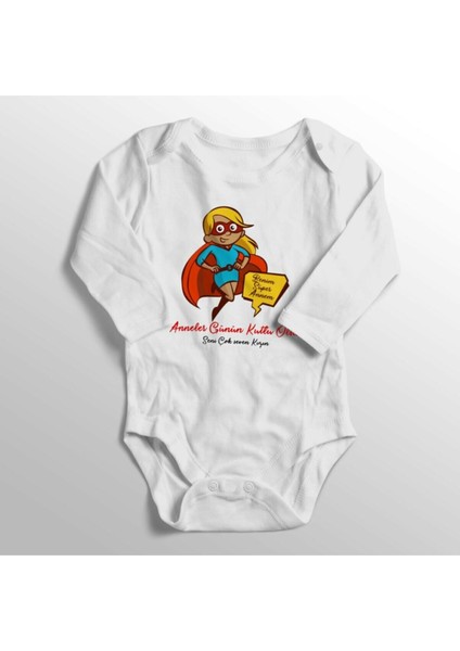 Kız Bebek Beyaz Anneler Günü Hediyesi Bebek Zıbın