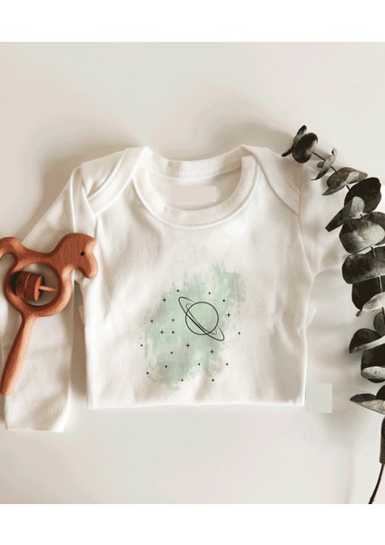 Yeşil Gezegen Uzun Kol Çıtçıtlı Organik Bebek Body