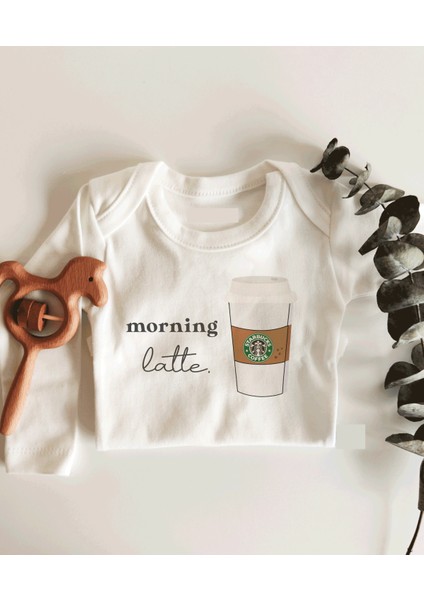 Morning Latte Uzun Kol Çıtçıtlı Organik Bebek Body