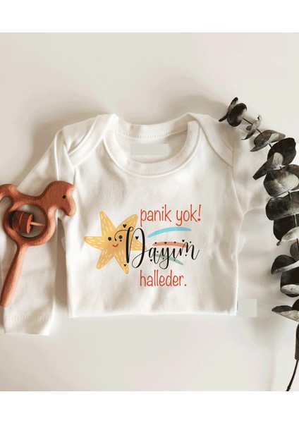 Panik Yok Dayım Halleder Uzun Kol Çıtçıtlı Organik Bebek Body