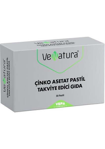 Çinko Asetat Pastil Takviye Edici Gıda 30 Pastil
