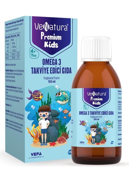 Kids Premium Omega 3 Takviye Edici Gıda 150 Ml