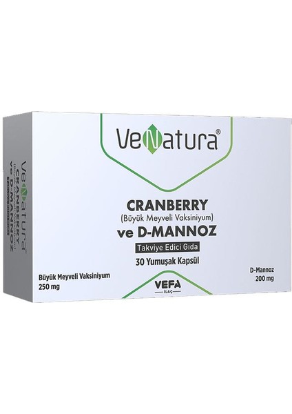 Cranberry Ve D-Mannoz Takviye Edici Gıda 30 Yumuşak Kapsül
