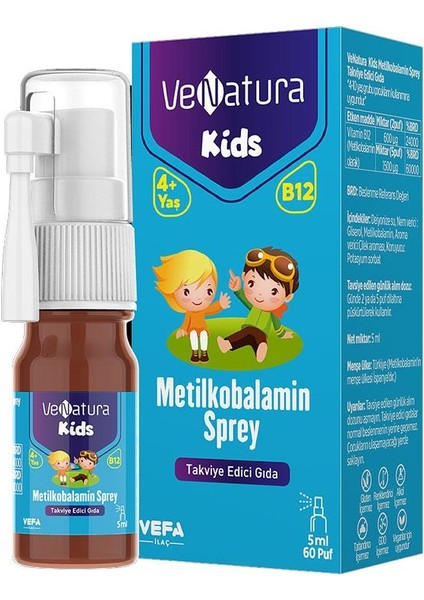 Kids Metilkobalamin Sprey Takviye Edici Gıda 5 Ml