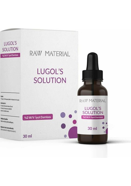 Raw Material Lugol's Solution İyot %2 Damla 30 ml