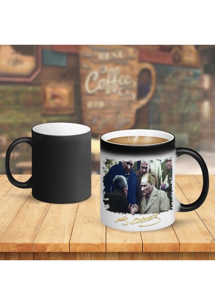 Vatandaşı Dinleyen Mustafa Kemal Atatürk Sihirli Kupa BARDAK-R68