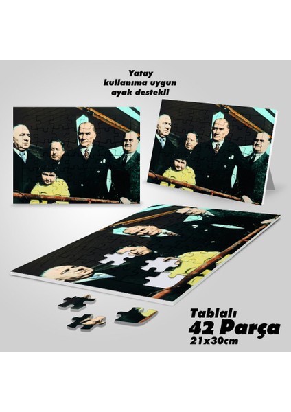 Asil Hobi Gazi Mustafa Kemal Atatürk ve Manevi Kızı Ülkü -Yapboz- Ayak Destekli 42 Parça Puzzle