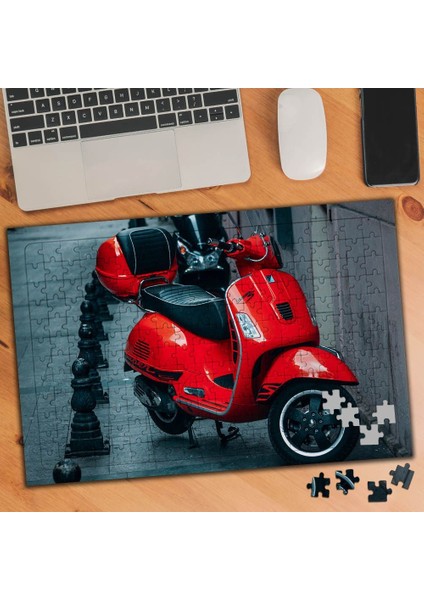 Göz Kamaştırıcı Kırmızı Motorsiklet 240 Parça Puzzle YAPBOZ-75107