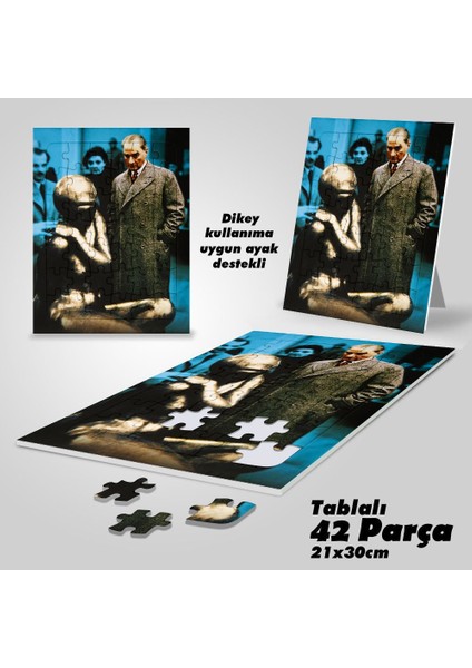 Asil Hobi Mustafa Kemal Atatürk - Bilim - Yapboz - Ayak Destekli Çerçeveli 42 Parça Puzzle