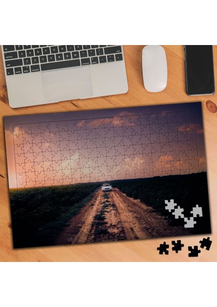 Tarla Arasında Topraklı Yol 240 Parça Puzzle YAPBOZ-4654
