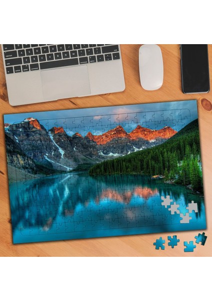 Mavi Göl, Ağaç ve Dağ Manzarası 240 Parça Puzzle YAPBOZ-74607