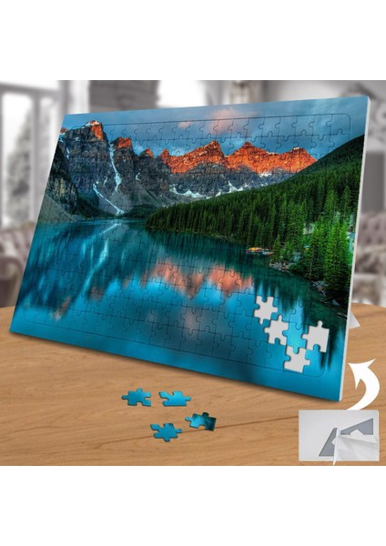 Mavi Göl, Ağaç ve Dağ Manzarası 240 Parça Puzzle YAPBOZ-74607