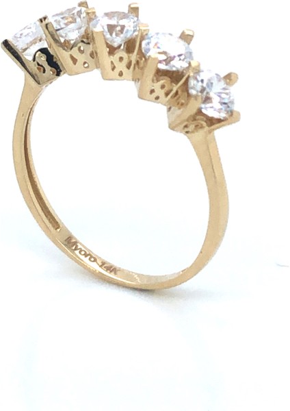 14 Ayar Sonsuzluk Altın Beştaş Yüzük