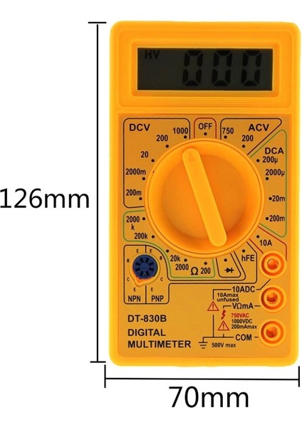 DT830B Ac / Dc LCD Dijital Multimetre Voltmetre Ampermetre Ohm Test Cihazı Yüksek Güvenlik El (Yurt Dışından) modelleri