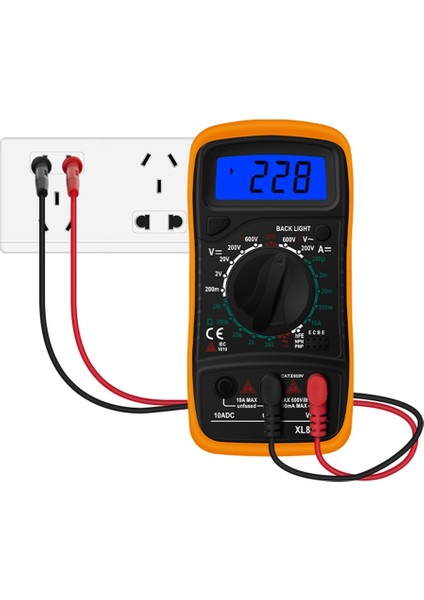 Sarı Sıcak XL830L Dijital Multimetre 1999 Sayar El Ohmmeter LCD Aydınlatmalı Taşınabilir Ac / Dc (Yurt Dışından)
