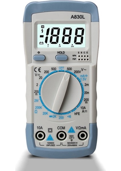 Gri Beyaz A830L LCD Dijital Multimetre Ac Dc Gerilim Diyot Freguency Multitester Akım (Yurt Dışından)
