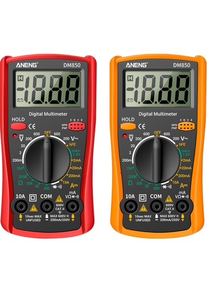 Kırmızı DM850 2000 Sayar Akıllı Yüksek Hassas LCD Dijital Multimetre Taşınabilir Ac Dc Tester Volt (Yurt Dışından)