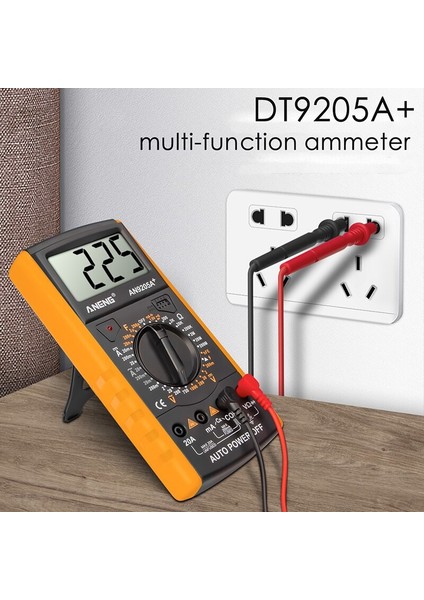 Mavi DT9205A + Dijital Multimetre Ac / Dc Profesyonel Transistör Test Cihazı Elektrik Esr Ncv Testi (Yurt Dışından)