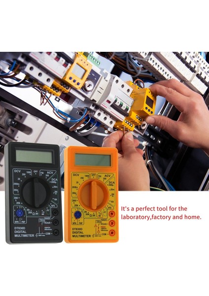 Sarı DT-830D Mini Cep Dijital Multimetre 1999 Sayım Ac / Dc Volt Ohm Diod Hfe (Yurt Dışından)