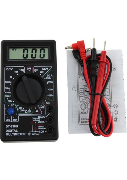 Siyah LCD Dijital Multimetre DT-830B Elektrikli Voltmetre ermetre Ohm Test Cihazı Ac / Dc 750/1000 V (Yurt Dışından)