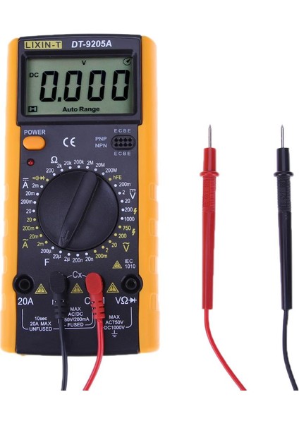 Turuncu Yeni DT9205 LCD Dijital Multimetre Voltmetre 1999 Arka Işık Ac / Dc Ampermetre Voltmetre Ohm (Yurt Dışından)