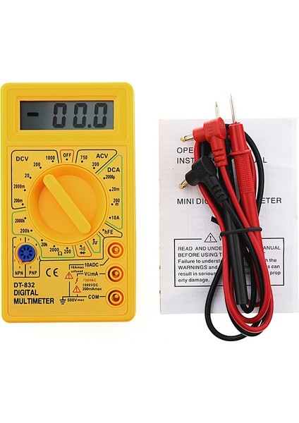 1 Takım Profesyonel DT832 Dijital Multimetre LCD Dc Ac Voltmetre Ampermetre Ohm Test Cihazı (Yurt Dışından)