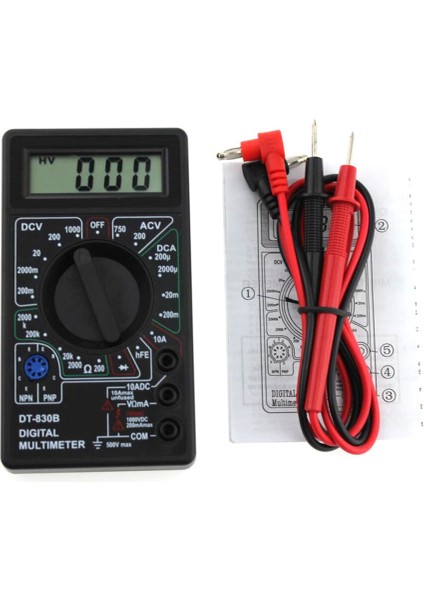 Siyah DT830B LCD Dijital Multimetre Ac Dc Gerilim Diod Freguency Multitester Akım Test Cihazı (Yurt Dışından)