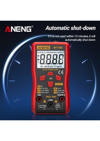 Dijital Multimetre Ac / Dc Gerilim Akım Ölçer Ncv Tester Metre Kapasite Ölçer Akıllı Otomatik (Yurt Dışından)