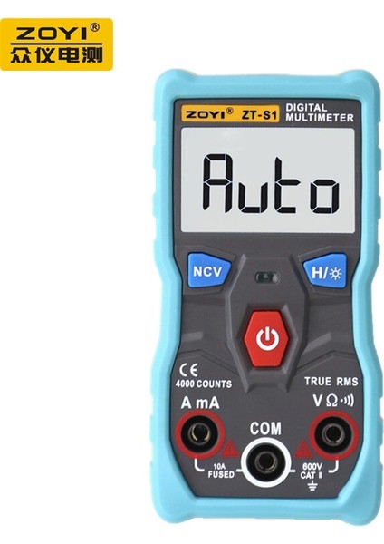 ZTS1BLACK Orijinal Üretici 4000 Sayar True-Rms Düğmesi Otomatik Dijital Multimetre Ac Dc (Yurt Dışından)
