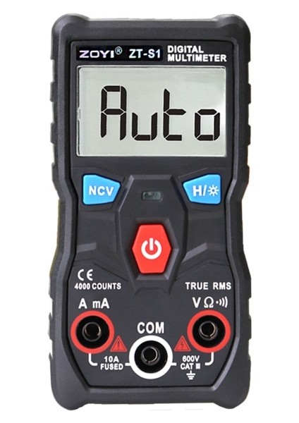 ZTS1BLACK Orijinal Üretici 4000 Sayar True-Rms Düğmesi Otomatik Dijital Multimetre Ac Dc (Yurt Dışından)