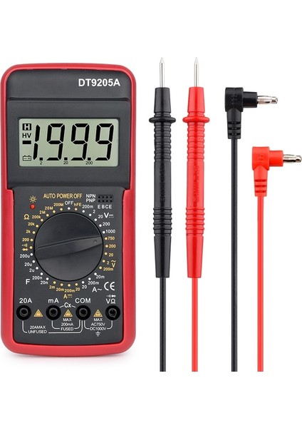 DT9205 Kırmızı x Profesyonel Multimetre Dijital Dmm Multitester Elektrikçi Aracı Ohm Ac Dc (Yurt Dışından) fırsatları