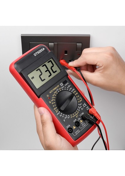 DT9205 Kırmızı x Profesyonel Multimetre Dijital Dmm Multitester Elektrikçi Aracı Ohm Ac Dc (Yurt Dışından) indirimleri